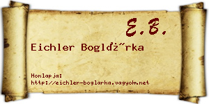 Eichler Boglárka névjegykártya